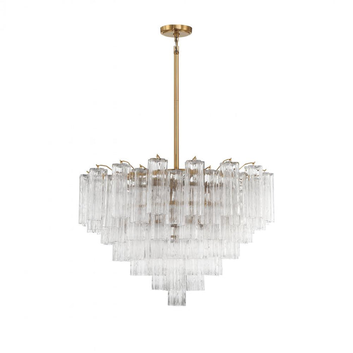 Crystorama Addis 16 Light Aged Brass Chandelier