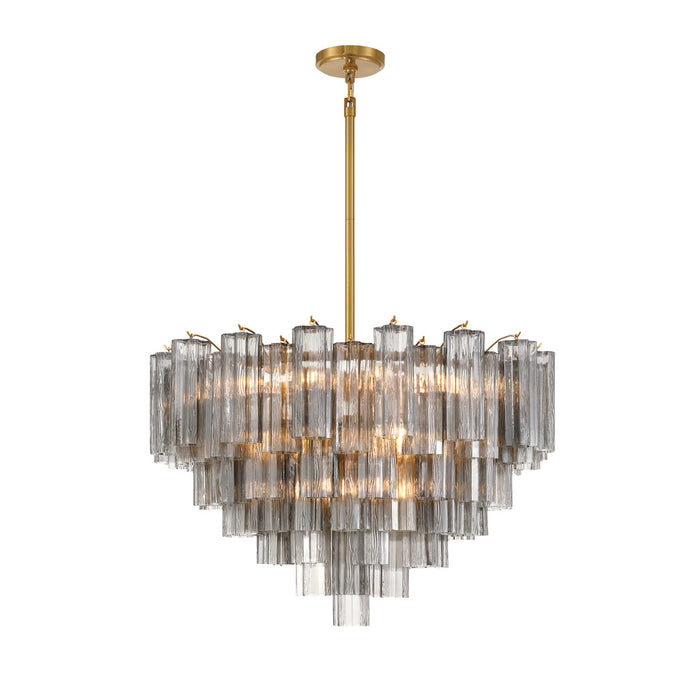 Addis 16 Light Aged Brass Chandelier | ADD-316-AG-SM