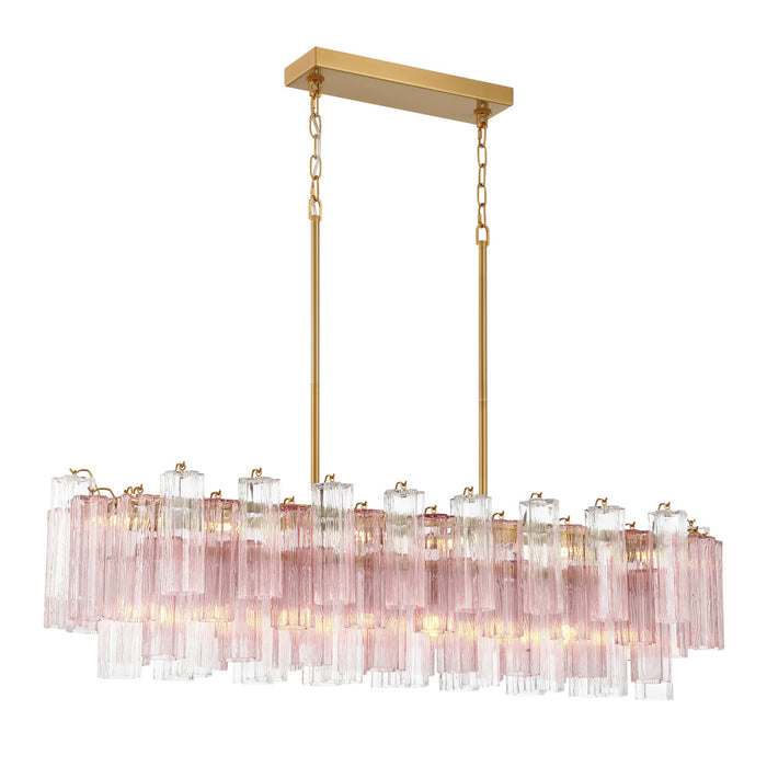 Addis 14 Light Aged Brass Linear Chandelier | ADD-317-AG-SP