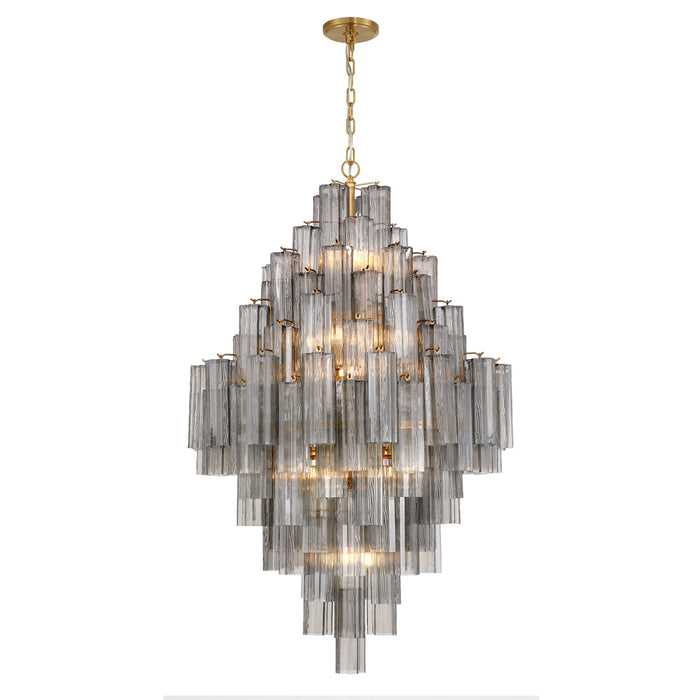 Addis 20 Light Aged Brass Chandelier | ADD-319-AG-SM