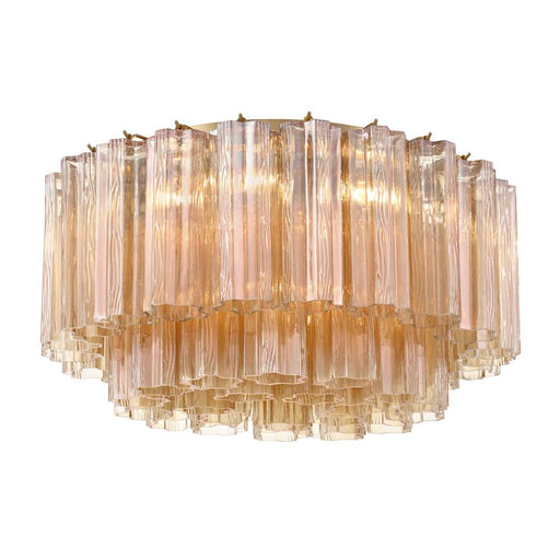 Crystorama Addis 7 Light Aged Brass Flush Mount