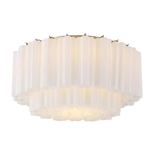 Crystorama Addis 7 Light Aged Brass Flush Mount