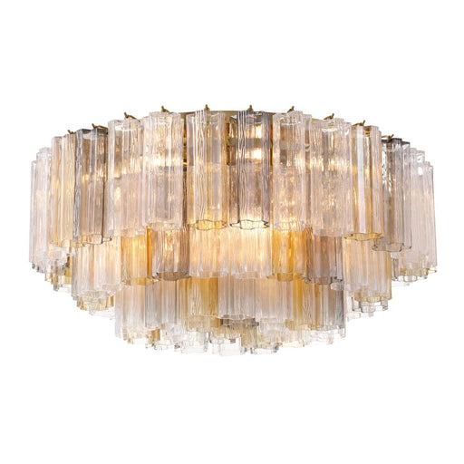 Crystorama Addis 16 Light Aged Brass Flush Mount