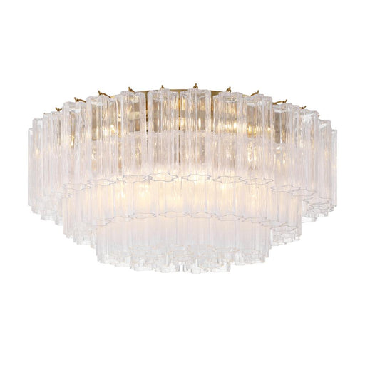 Crystorama Addis 16 Light Aged Brass Flush Mount