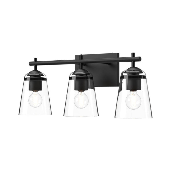 Addison 22-in Clear Glass/matte Black 3 Lights Vanity | VL638221MBCL