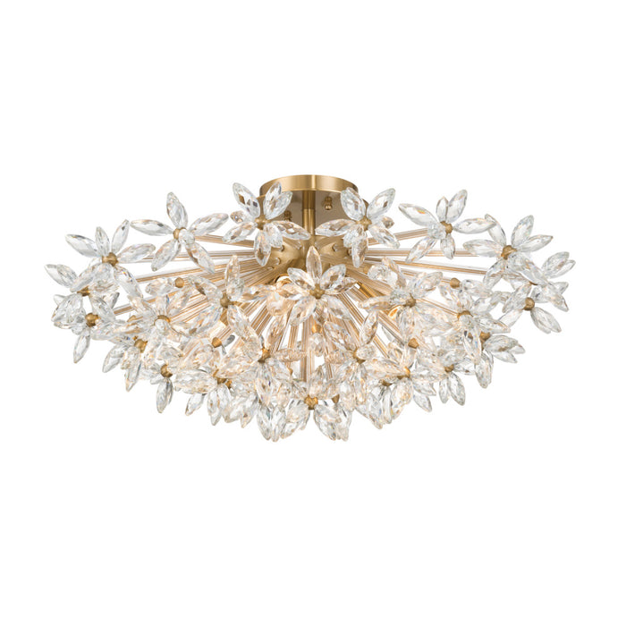Adley 25.25'' Aged Brass Semi Flush Mount | ADL-500-AG-CL