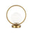 Dainolite 1 Light Halogen Table Lamp Aged Brass w/ White Glass