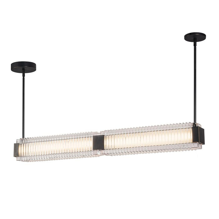 Alora Alai 47-in Urban Bronze/Ribbed Glass LED Linear Pendant