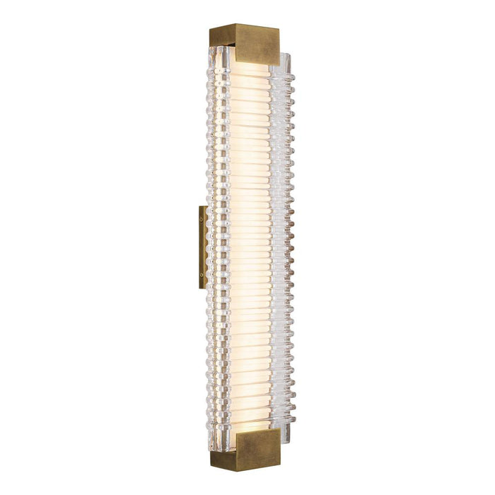 Alai 25-in Vintage Brass/ribbed Glass Led Wall Vanity | WV374225VBCR