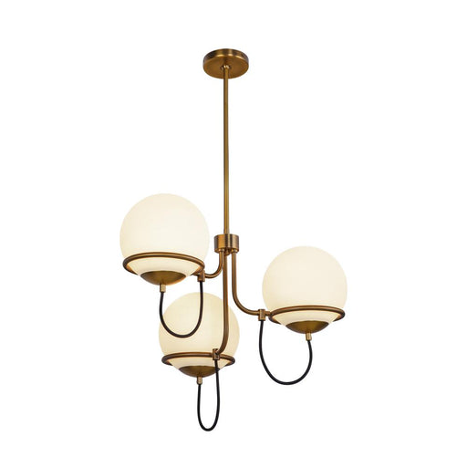 Alba 23-in Aged Brass/opal Glass 3 Lights Chandelier | CH458323AGOP
