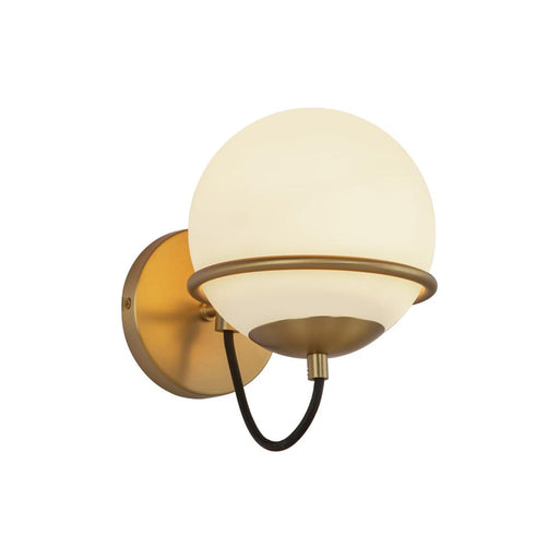 Alba 7-in Aged Brass/opal Glass 1 Light Wall Vanity | WV458107AGOP