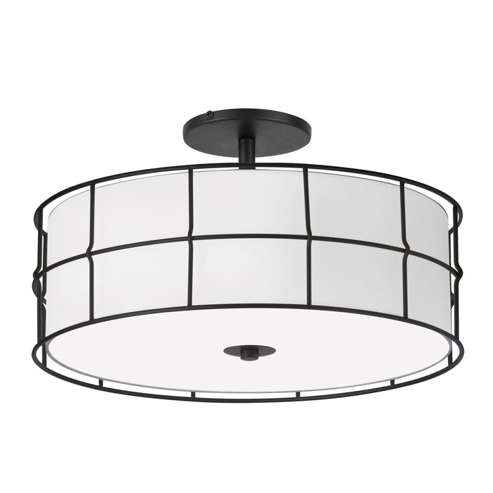  3 Light  Semi-flush Mount, Mb W/wh Shade | ALC-163SF-MB