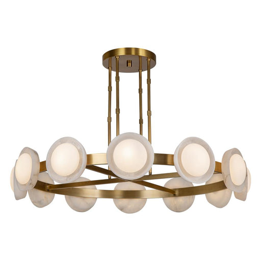 Alonso 50-in Vintage Brass/alabaster Led Chandeliers | CH320050VBAR