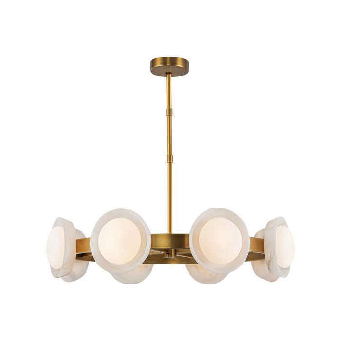 Alonso 37-in Vintage Brass/alabaster Led Chandeliers | CH320837VBAR-UNV