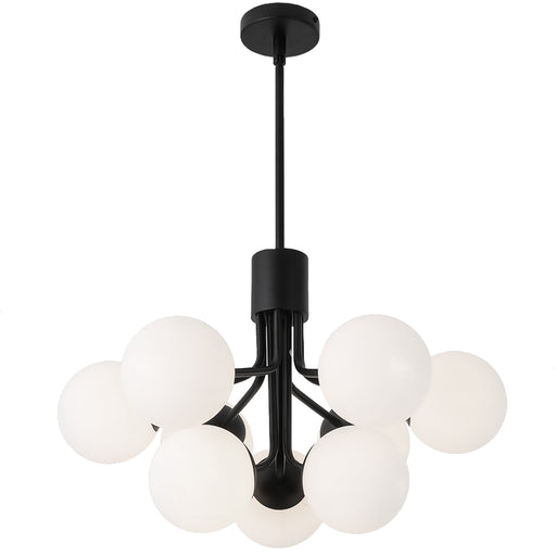  9 Light  Chandelier, Mb Finish W/ Opal Glass | AMA-249C-MB