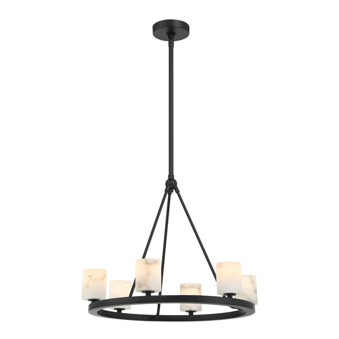 Crystorama Aragon 6 Light Matte Black Chandelier