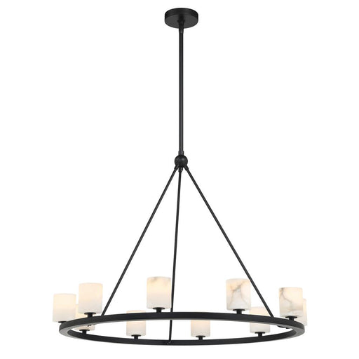 Crystorama Aragon 10 Light Matte Black Chandelier