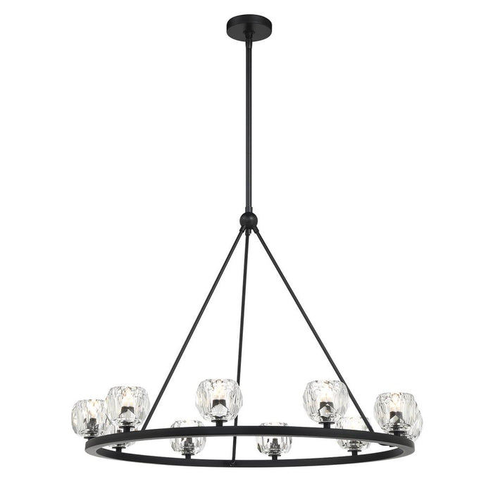 Crystorama Aragon 10 Light Matte Black Chandelier