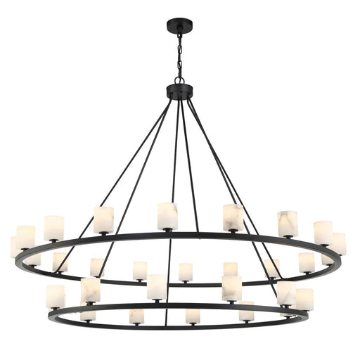 Crystorama Aragon 30 Light Matte Black Chandelier