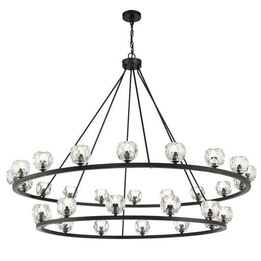 Crystorama Aragon 30 Light Matte Black Chandelier