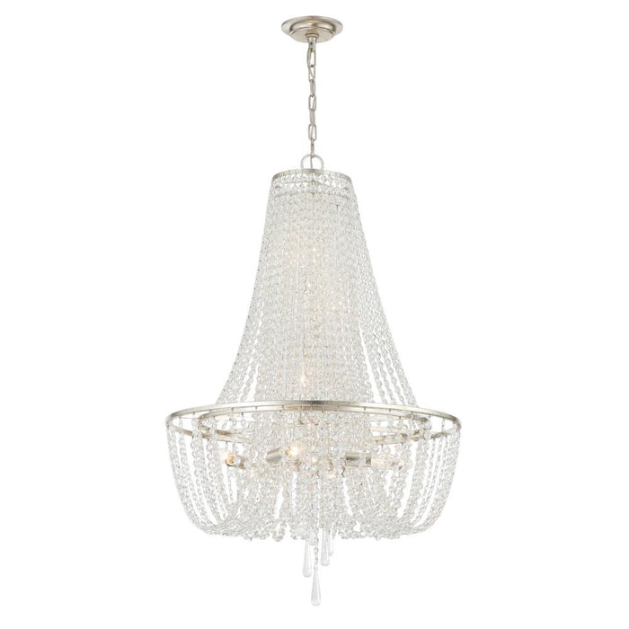 Crystorama Arcadia 9 Light Antique Silver Chandelier