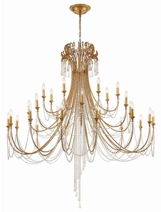Arcadia 28 Light Antique Gold Chandelier | ARC-1929-GA-CL-MWP