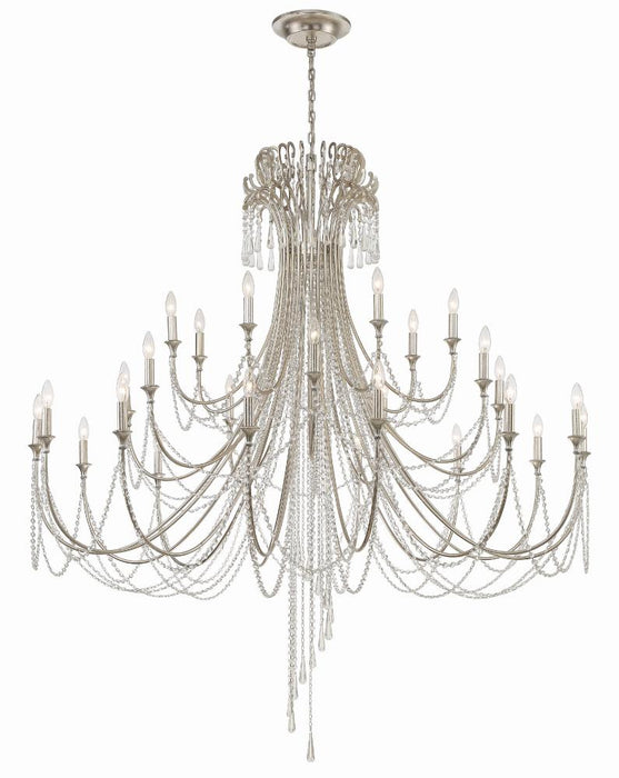 Arcadia 28 Light Antique Silver Chandelier | ARC-1929-SA-CL-MWP