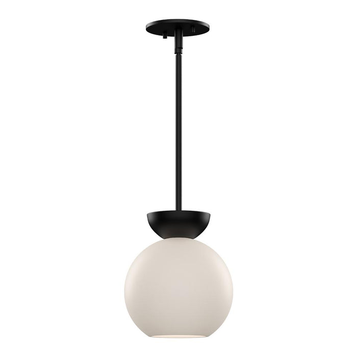 Arcadia 8-in Black/opal Glass 1 Light Pendant | PD59708-BK/OP
