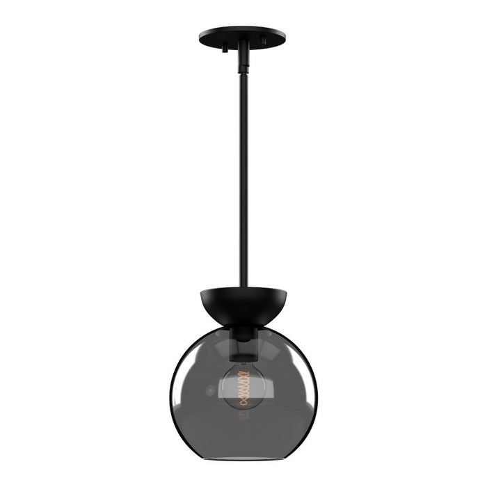 Arcadia 8-in Black/smoked 1 Light Pendant | PD59708-BK/SM