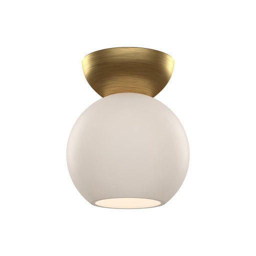 Kuzco Lighting Inc Arcadia 6-in Brushed Gold/Opal Glass 1 Light Semi Flush Mount