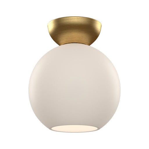 Kuzco Lighting Inc Arcadia 8-in Brushed Gold/Opal Glass 1 Light Semi Flush Mount