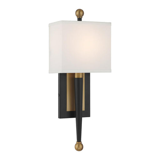 Ardson 1 Light Matte Black + Vibrant Gold Sconce | ARD-832-MK-VG