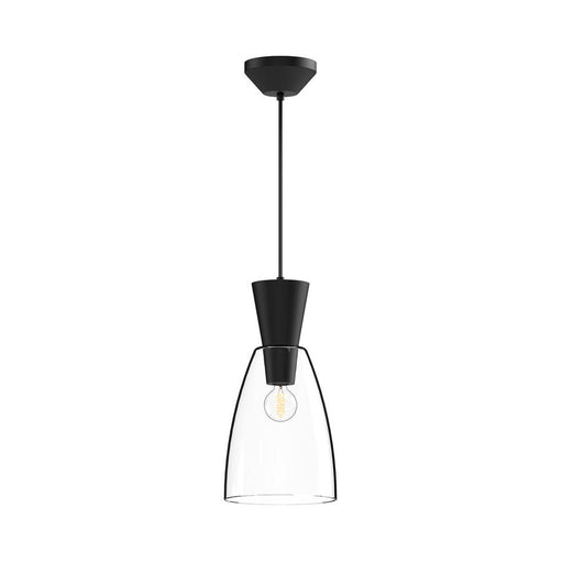 Arlo 7-in Clear Glass/matte Black 1 Light Pendant | PD534007MBCL