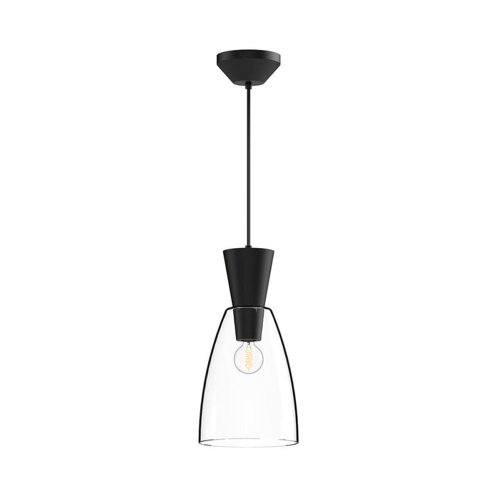 Arlo 7-in Clear Glass/matte Black 1 Light Pendant | PD534007MBCL