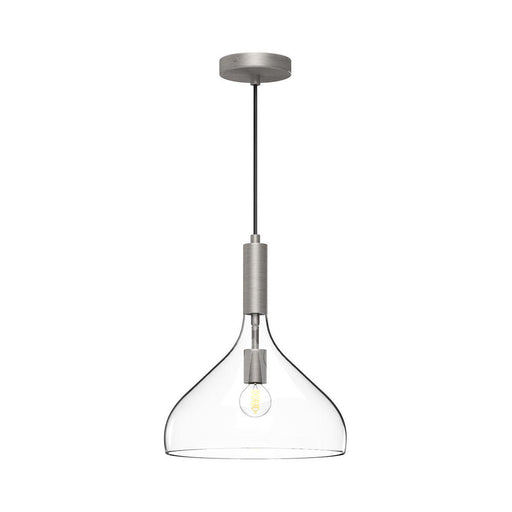 Belleview 12-in Brushed Nickel/clear Glass 1 Light Pendant | PD532312BNCL