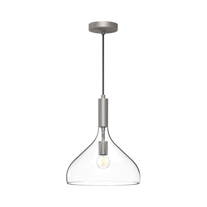 Belleview 12-in Brushed Nickel/clear Glass 1 Light Pendant | PD532312BNCL