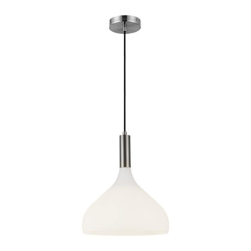 Belleview 12-in Brushed Nickel/opal Glass 1 Light Pendant | PD532312BNOP