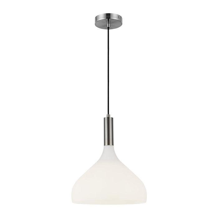 Belleview 12-in Brushed Nickel/opal Glass 1 Light Pendant | PD532312BNOP