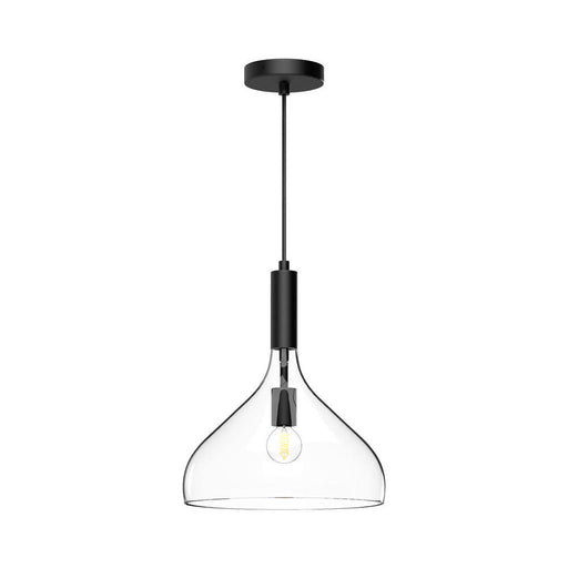 Belleview 12-in Clear Glass/matte Black 1 Light Pendant | PD532312MBCL