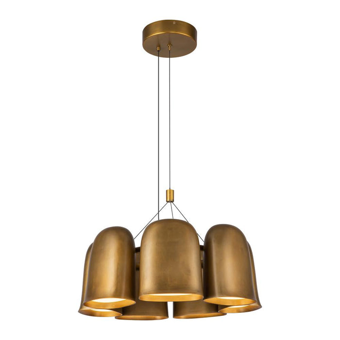 Bell 20-in Vintage Brass Led Chandelier | CH21120-VB-UNV