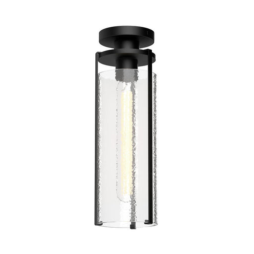 Alora Belmont 5-in Clear Water Glass/Matte Black 1 Light Flush Mount