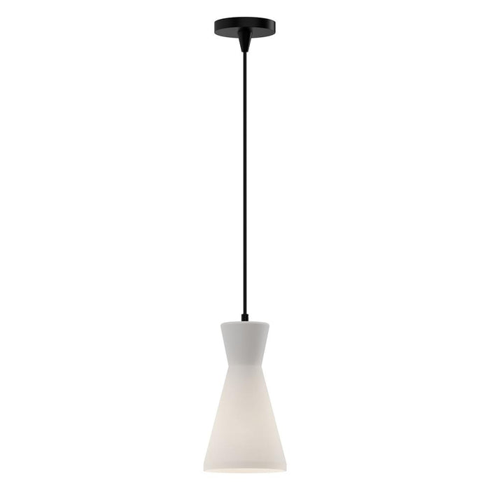 Betty 6-in Matte Black/opal Glass 1 Light Pendant | PD473706MBOP
