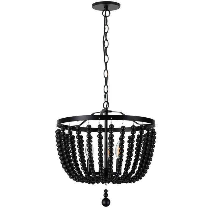 3 Light  Beaded Pendant, Mb | BGT-163P-MB