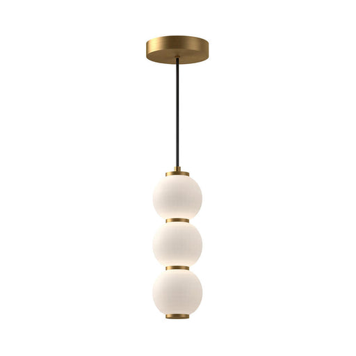 Bijou 7-in Aged Gold/opal Matte Glass Led Pendant | PD530313AGOP
