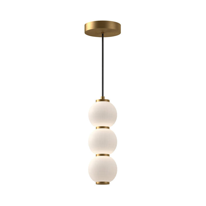 Bijou 7-in Aged Gold/opal Matte Glass Led Pendant | PD530313AGOP