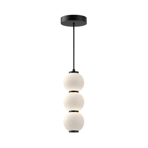 Bijou 7-in Matte Black/opal Matte Glass Led Pendant | PD530313MBOP