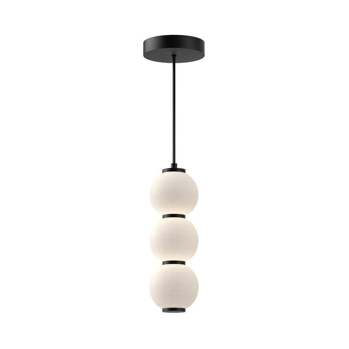 Alora Bijou 7-in Matte Black/Opal Matte Glass LED Pendant