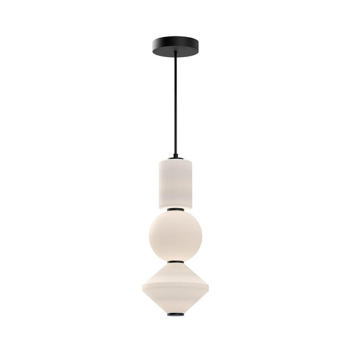 Bijou 8-in Matte Black/opal Matte Glass Led Pendant | PD530341MBOP