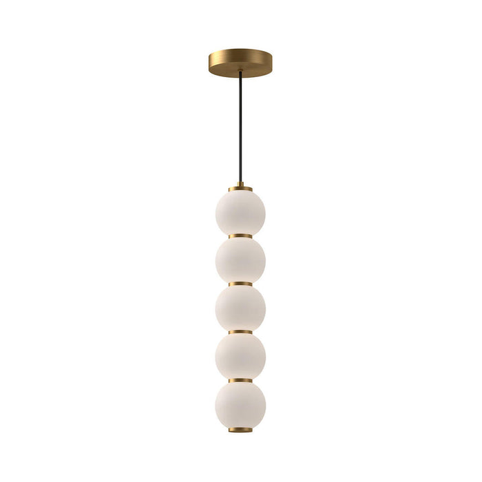 Bijou 5-in Aged Gold/opal Matte Glass Led Pendant | PD531515AGOP