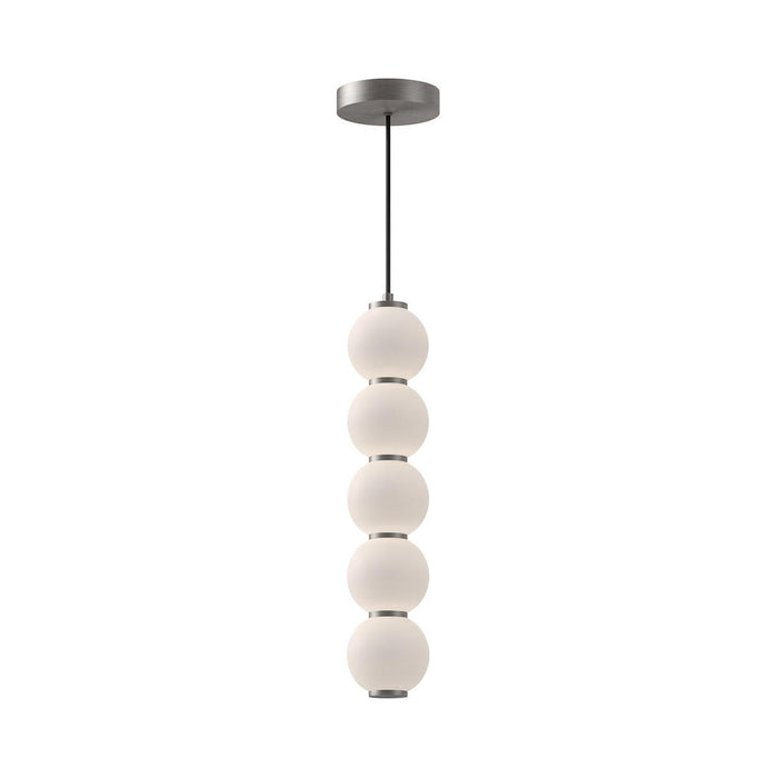 Alora Bijou 5-in Brushed Nickel/Opal Matte Glass LED Pendant